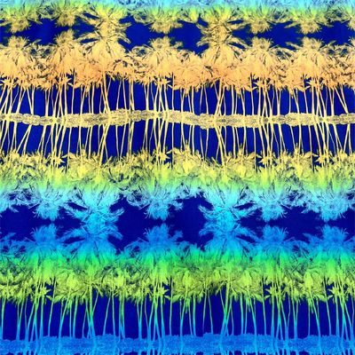 90 Polyester 10 Tissu spandex imprimé à quatre côtés pantalon de plage étirable Tissu