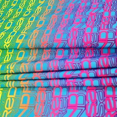 90 Polyester 10 Tissu spandex imprimé à quatre côtés pantalon de plage étirable Tissu