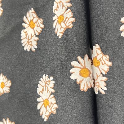 100% polyester 50D 68Dx50D 68D lin composite de soie tissus de robe imprimé