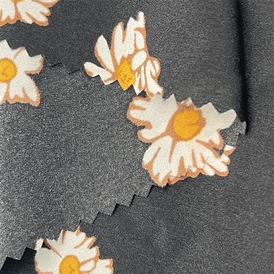 100% polyester 50D 68Dx50D 68D lin composite de soie tissus de robe imprimé