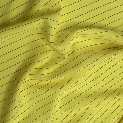 137 gm Tissu composite en soie SPH jaune noir élastique en soie rayée