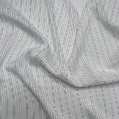 73GSM75D or et argent soie satin rayé chiffon tissu de matériau tissu de robe de femme