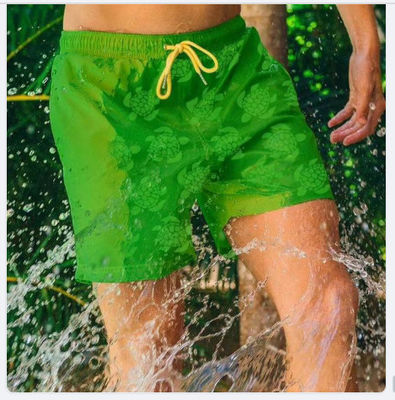 Tissu en peau de pêche en suède 100% en polyester pour pantalon de plage floral exposé à l'eau